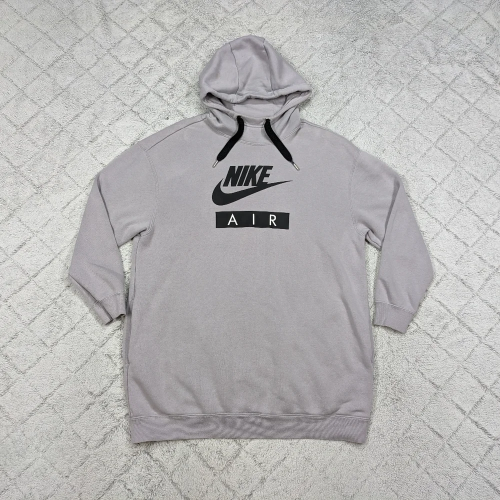 Nike Air Hoodie Dress Women's Small Gray Oversized Fit Side Pockets